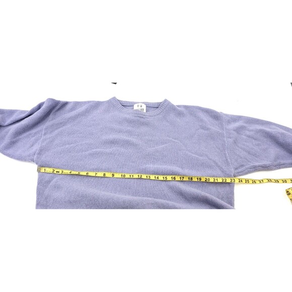 TOGETHER! Vintage 80s Blue Lambswool Oversized Pocket Sweater Size Large - Picture 4 of 8